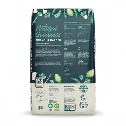 Twin Pack RocketGro Peat-Free Fruit & Vegetable Compost 40L 4 Twin Pack RocketGro Peat-Free Fruit & Vegetable Compost 40L - Image 2