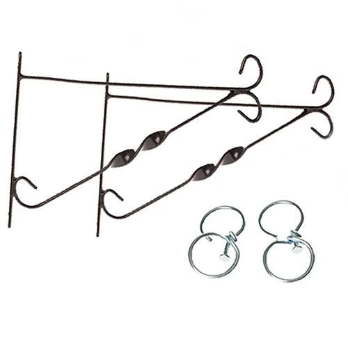 Pair Of 12" Hanging Basket Brackets With Swivel Hooks 3 Pair Of 12" Hanging Basket Brackets With Swivel Hooks