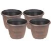 4 X Acorn Planters 25cm (10in) Copper-Tone