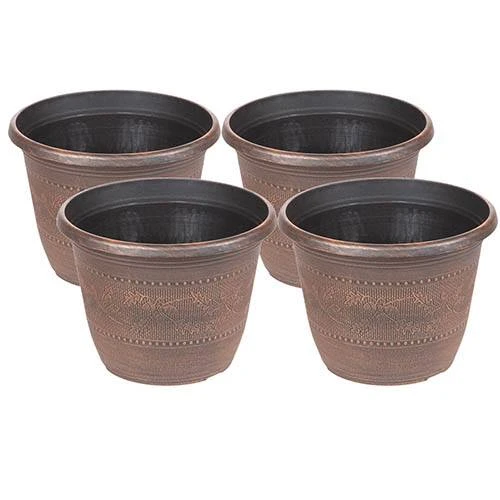 4 X Acorn Planters 25cm (10in) Copper-Tone 3 4 X Acorn Planters 25cm (10in) Copper-Tone