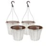 Set Of 4 'Callista' Round Planters And Baskets 25-30cm (10-12in) Vintage Rust -Yougarden Shop 130367