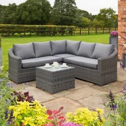 Bunbury Corner Sofa Set-Grey Weave