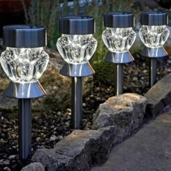 Crystal Stainless Steel Light - 4 Pack -Yougarden Shop 160612 3
