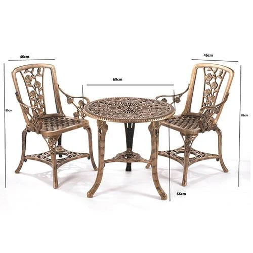 Arm Chair Patio Set For Two - Bronze 5 Arm Chair Patio Set For Two - Bronze - Image 3