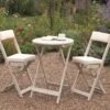 Raffles Bistro Set With Cushions - White -Yougarden Shop 160800