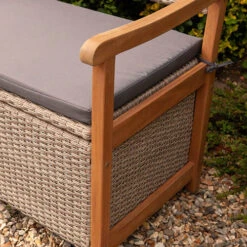 Alderley Rattan Storage Bench - Natural 7 Alderley Rattan Storage Bench - Natural -Yougarden Shop 161355 2