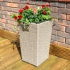 Square Rattan Planter In Natural Weave-Pack Of 2 -Yougarden Shop 161441