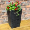 Square Rattan Planter In Black Weave-Pack Of 2 -Yougarden Shop 161442