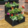 Tiered Rattan Planter In Black -Yougarden Shop 161444