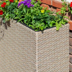 Tall Rattan Planter In Natural Weave -Yougarden Shop 161445 2