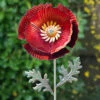 Red Poppy Steel Sculpture -Yougarden Shop 161513